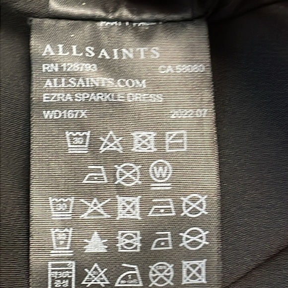 New All Saints Ezra Sparkle Dress One Shoulder Side Ruched Party Cocktail Sz 10 - Picture 15 of 17